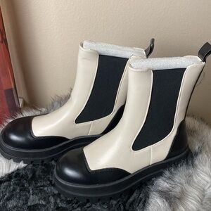 Two Tone Color Block Boots